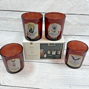 Halloween Threshold Drinking Glasses Vampire Blood Bats Set Of 4 Brand New